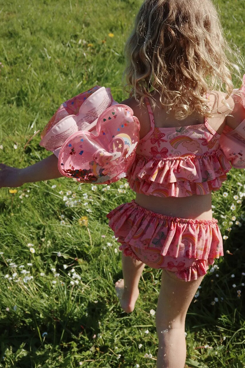 Konges Sløjd costum de baie pentru copii din două piese MANUCA FRILL BIKINI GRS culoarea roz, KS102510