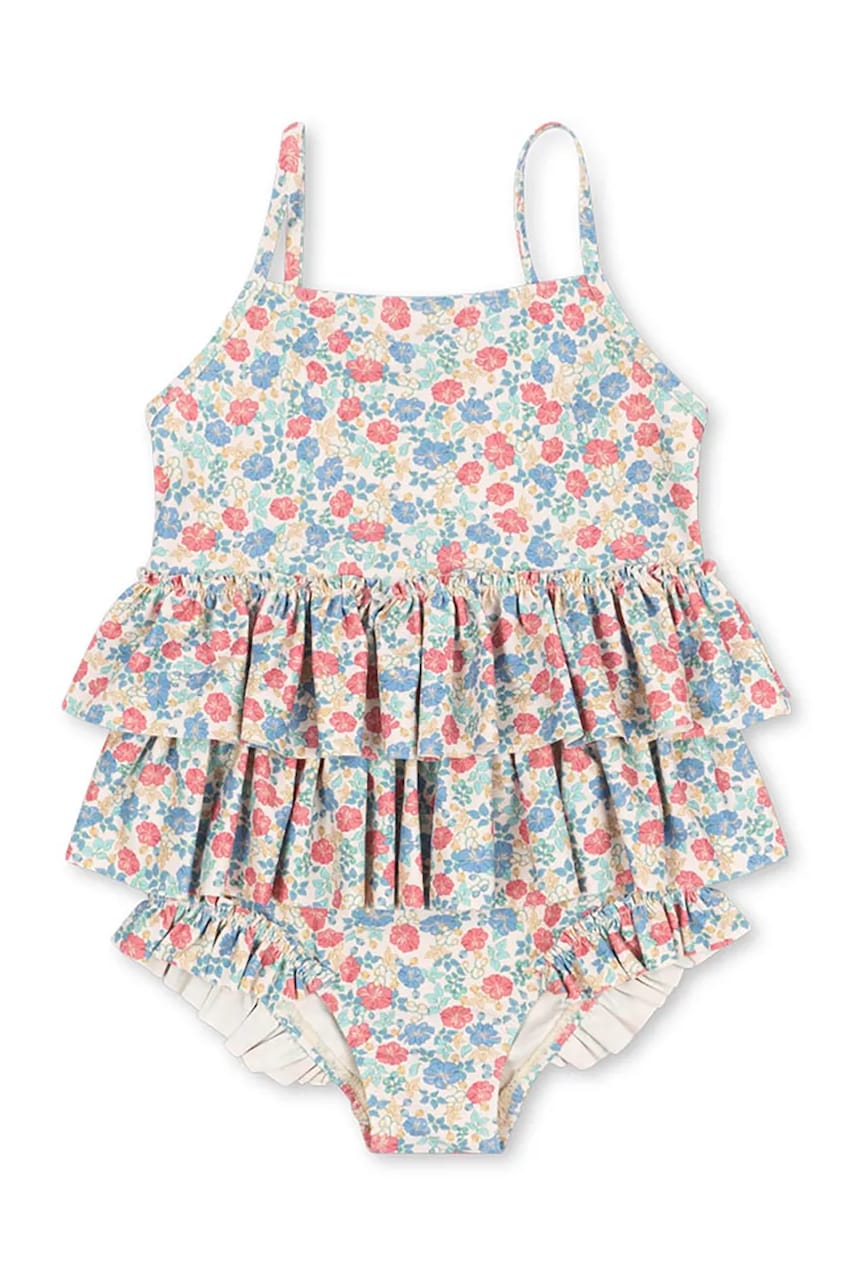 Konges Sløjd costum de baie dintr-o bucata pentru copii MANUCA FRILL SWIMSUIT GRS culoarea bej, KS102513