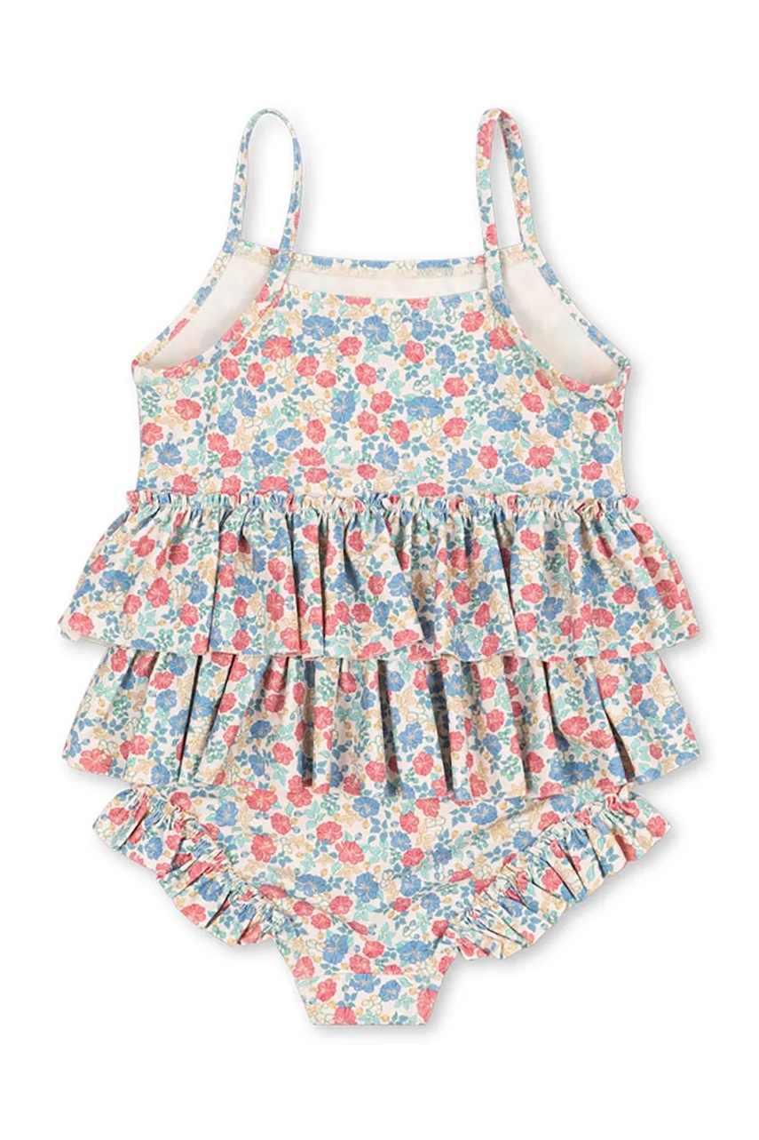 Суцільний дитячий купальник Konges Sløjd MANUCA FRILL SWIMSUIT GRS колір бежевий KS102513