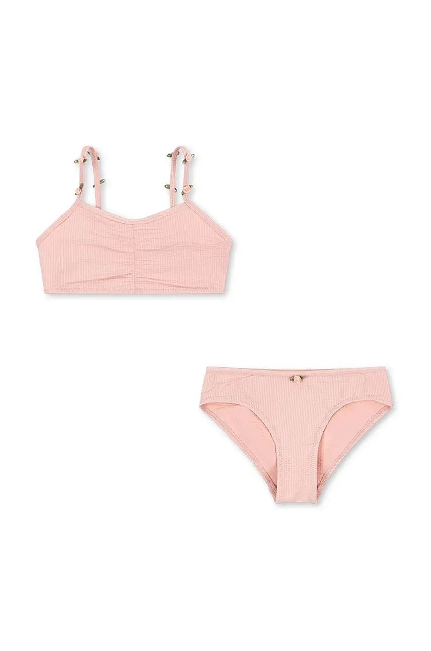 Konges Sløjd costum de baie pentru copii din două piese FLEURI BIKINI culoarea roz, KS102629