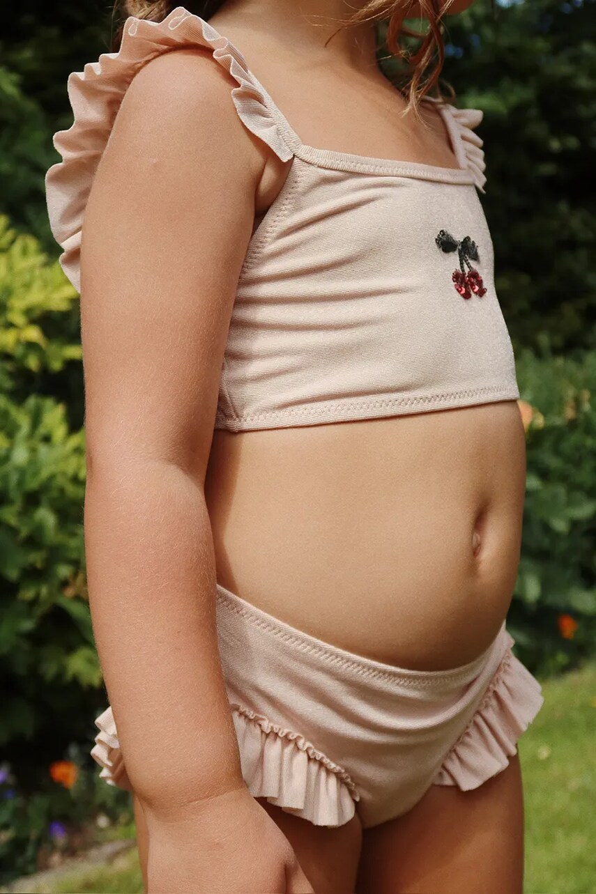 Konges Sløjd costum de baie pentru copii din doua piese JADE BIKINI culoarea bej, KS103041