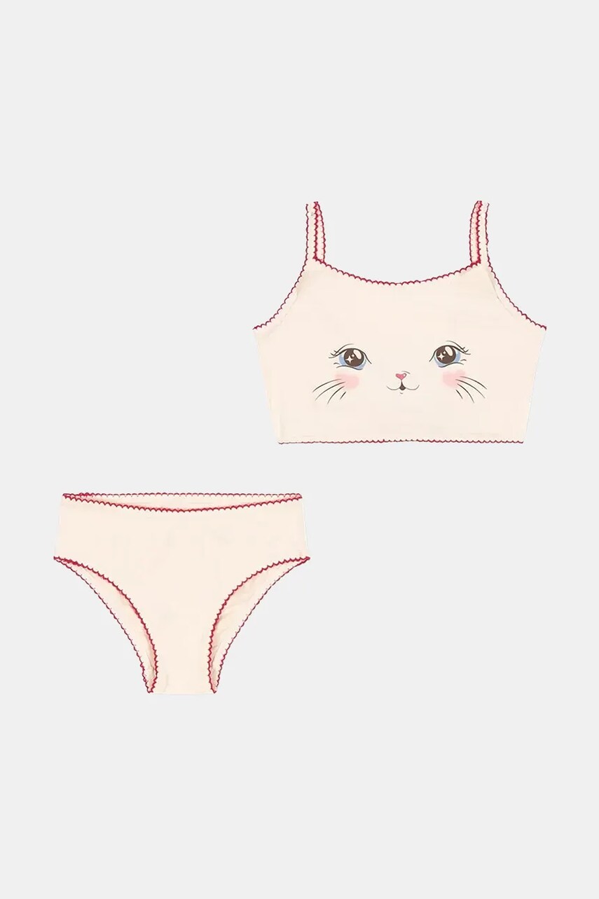 Konges Sløjd costum de baie pentru copii din două piese KITTY BIKINI GRS culoarea bej, KS103273