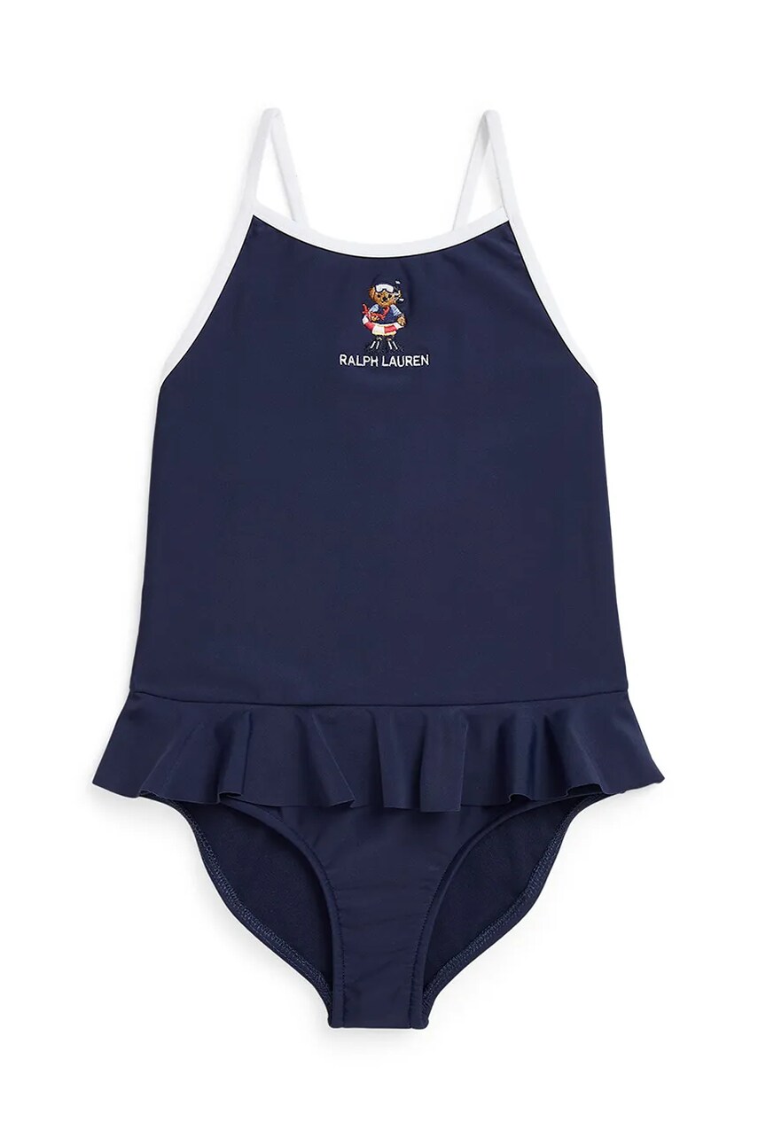 Levně Jednodílné dětské plavky Polo Ralph Lauren tmavomodrá barva, 312964871001