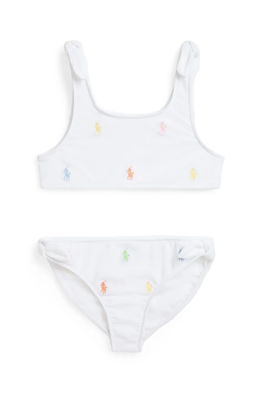 Levně Dvoudílné dětské plavky Polo Ralph Lauren bílá barva, 313964790001