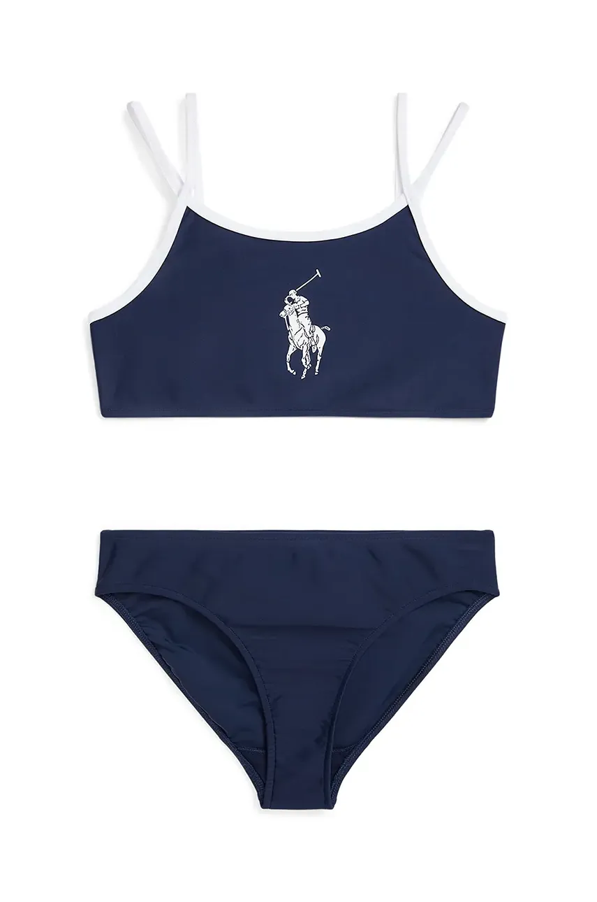 Levně Dvoudílné dětské plavky Polo Ralph Lauren tmavomodrá barva, 313964874001