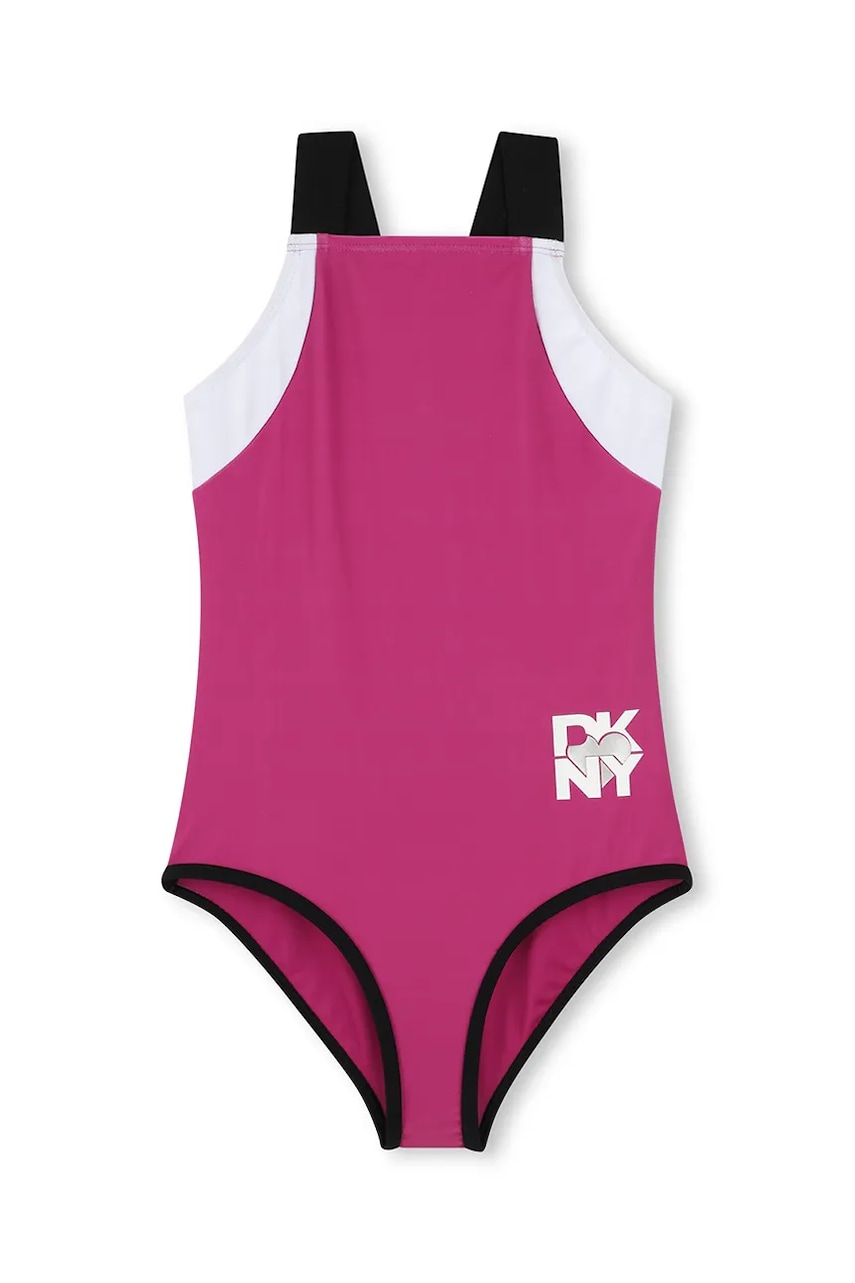 Dkny costum de baie dintr-o bucată pentru copii culoarea roz, D62250 Dkny costum de baie dintr-o bucată pentru copii culoarea roz, D62250