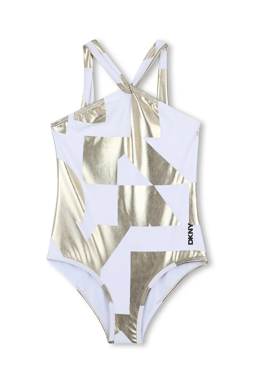 Dkny costum de baie dintr-o bucată pentru copii culoarea auriu, D62251 Dkny costum de baie dintr-o bucată pentru copii culoarea auriu, D62251