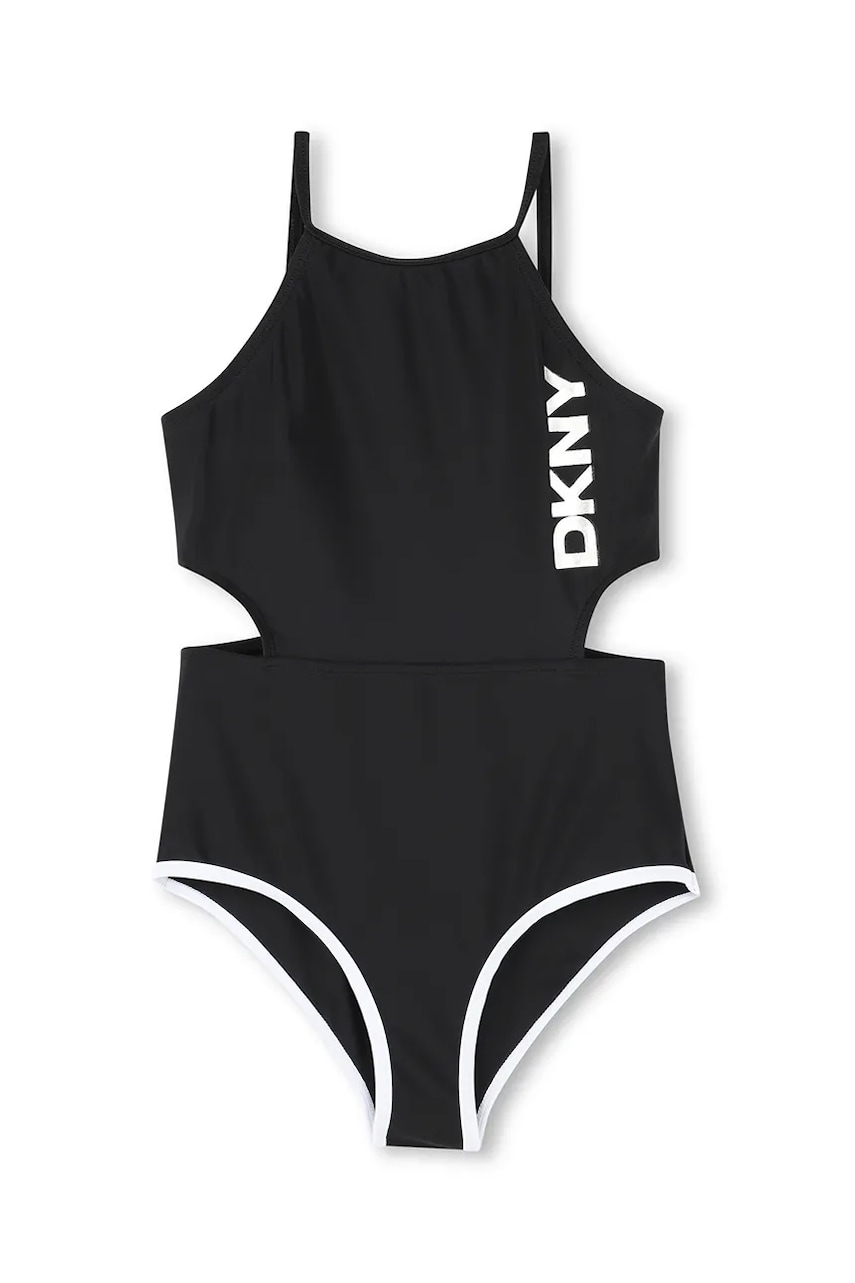 Dkny costum de baie dintr-o bucată pentru copii culoarea negru, D62252 Dkny costum de baie dintr-o bucată pentru copii culoarea negru, D62252