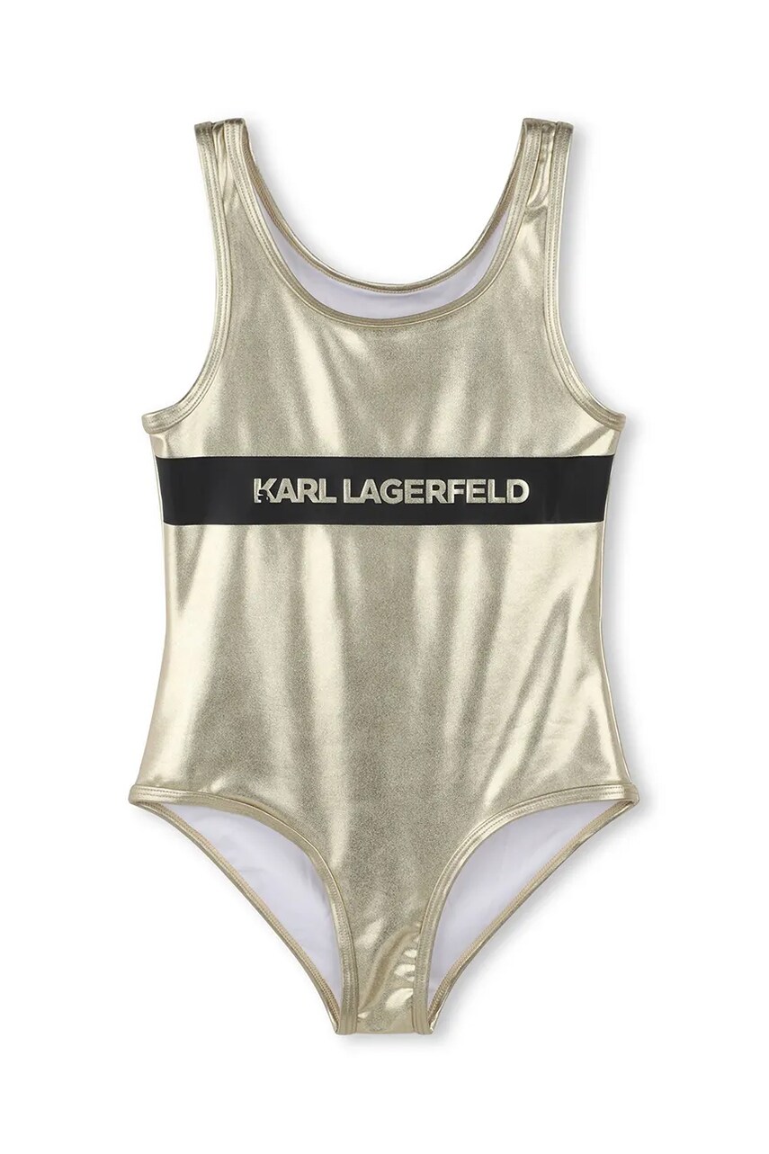 Karl Lagerfeld costum de baie dintr-o bucată pentru copii culoarea auriu, Z30442