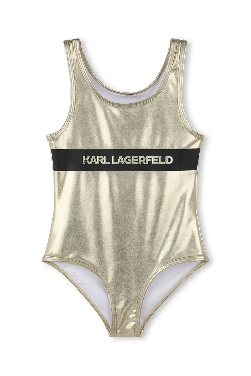 Karl Lagerfeld costum de baie dintr-o bucată pentru copii culoarea auriu, Z30442 Karl Lagerfeld costum de baie dintr-o bucată pentru copii culoarea auriu, Z30442