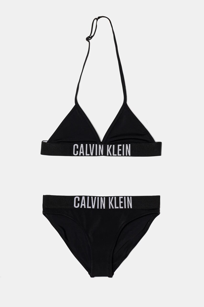 Levně Dvoudílné dětské plavky Calvin Klein Jeans černá barva, KY0KY00090