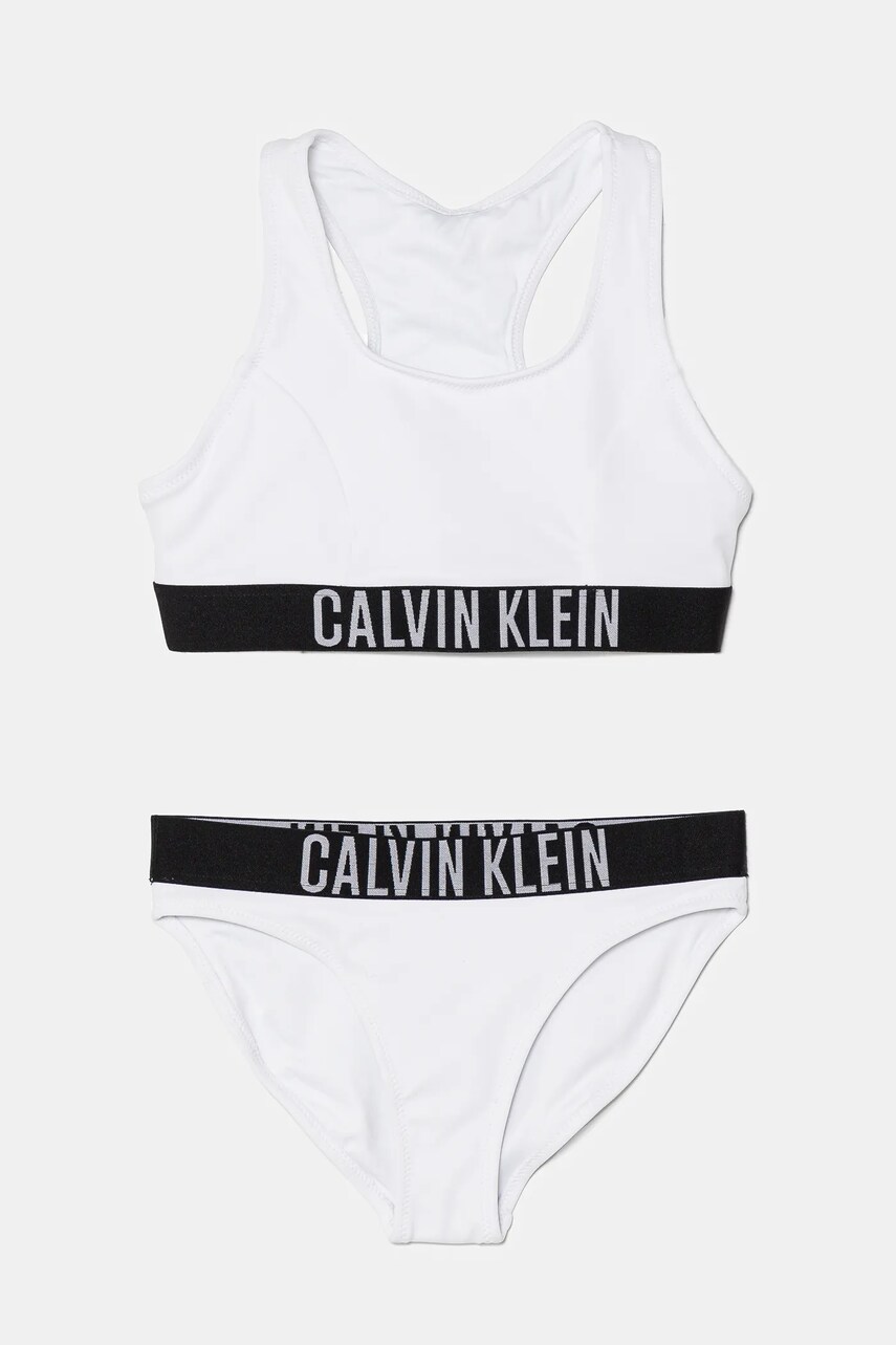 Levně Dvoudílné dětské plavky Calvin Klein Jeans bílá barva, KY0KY00091