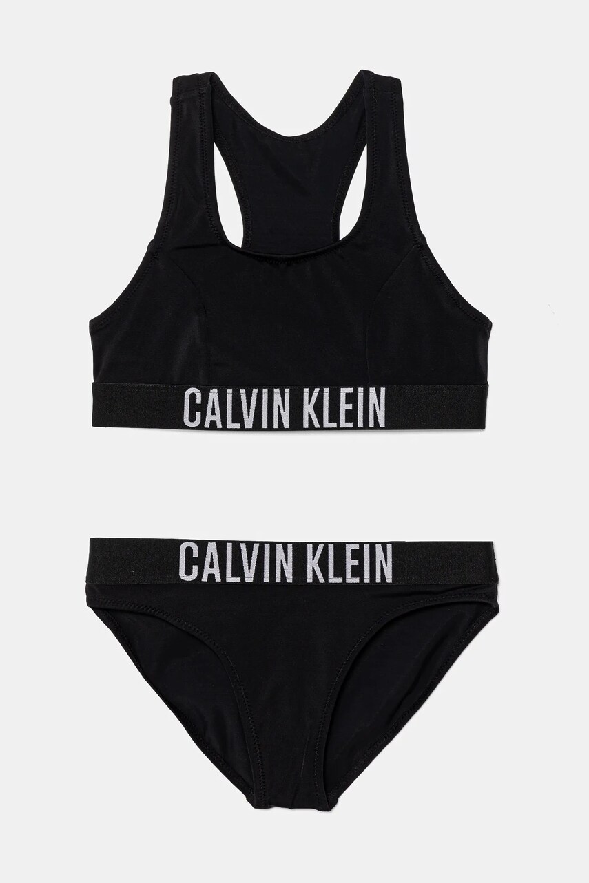 Levně Dvoudílné dětské plavky Calvin Klein Jeans černá barva, KY0KY00091