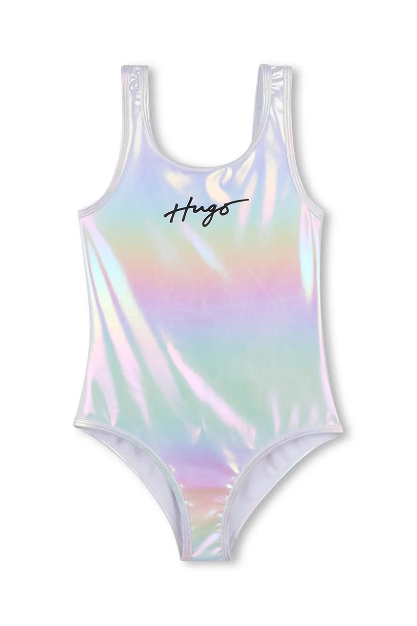 Суцільний дитячий купальник HUGO колір срібний G00388 Суцільний дитячий купальник HUGO колір срібний G00388