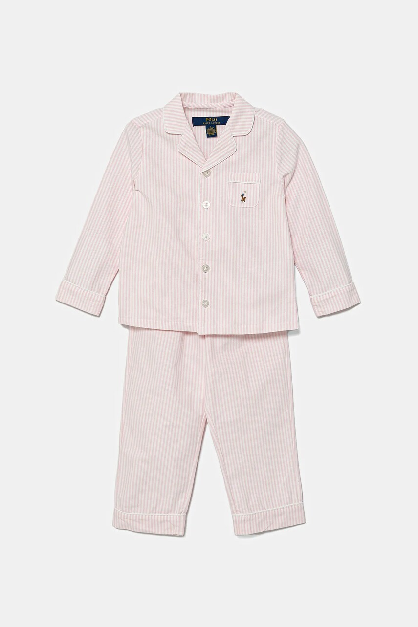 Levně Dětské bavlněné pyžamo Polo Ralph Lauren 2-pack růžová barva, 3P0198