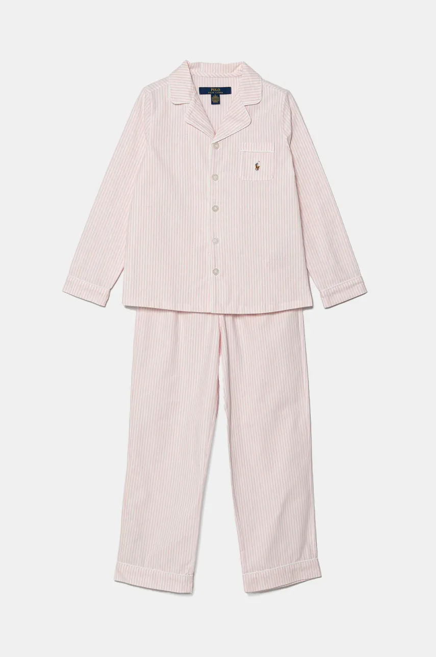 Levně Dětské bavlněné pyžamo Polo Ralph Lauren 2-pack růžová barva, 4P0198