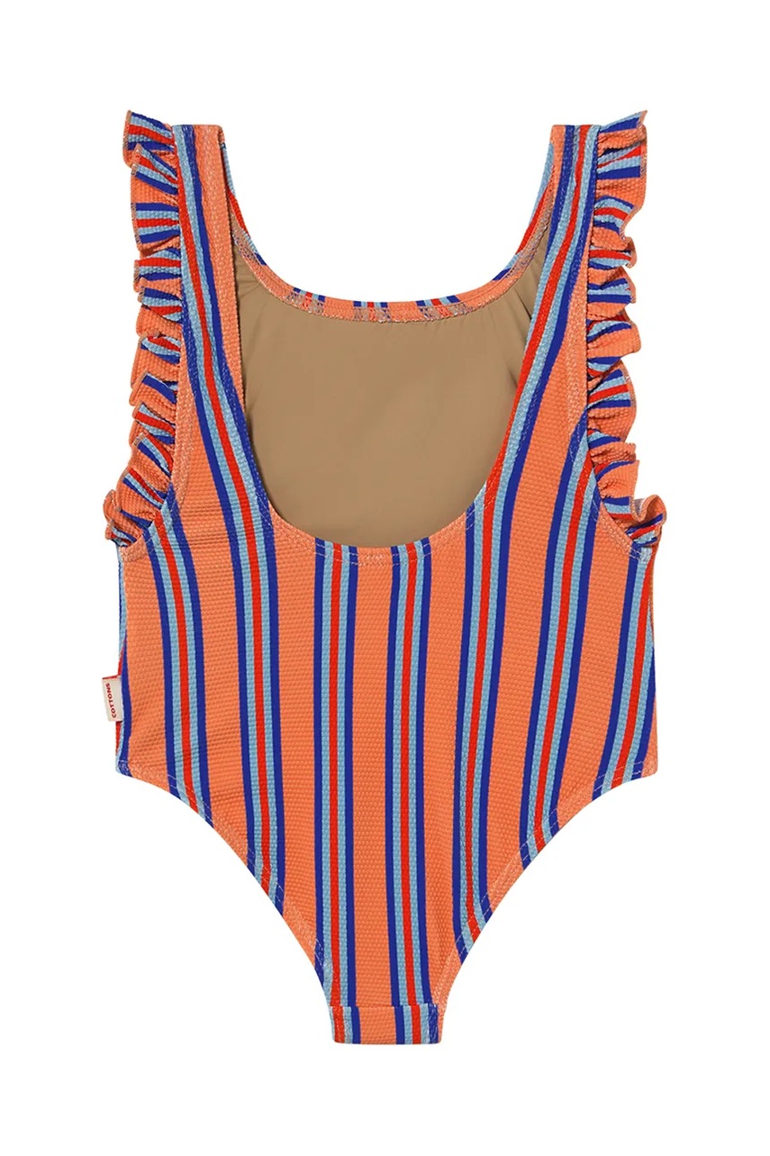 Суцільний дитячий купальник Tinycottons STRIPES SWIMSUIT колір помаранчевий SS25-277