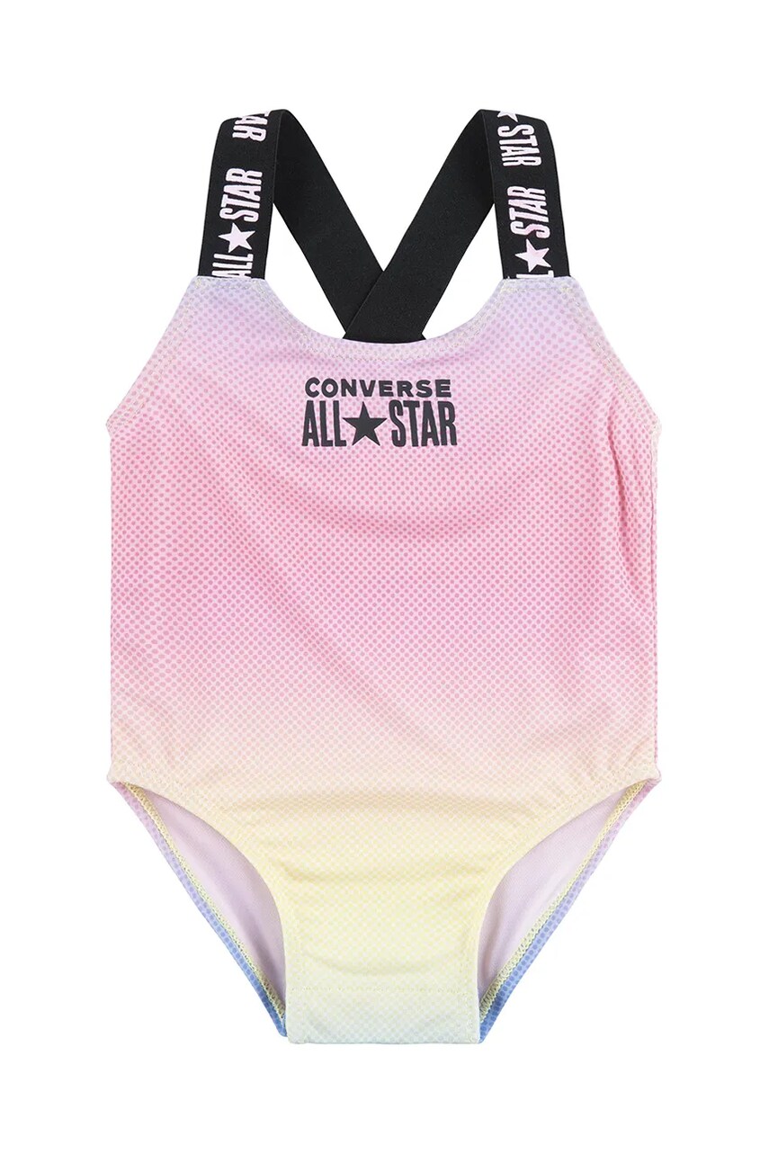 Converse costum de baie dintr-o bucata pentru bebelusi culoarea roz, 1CD418