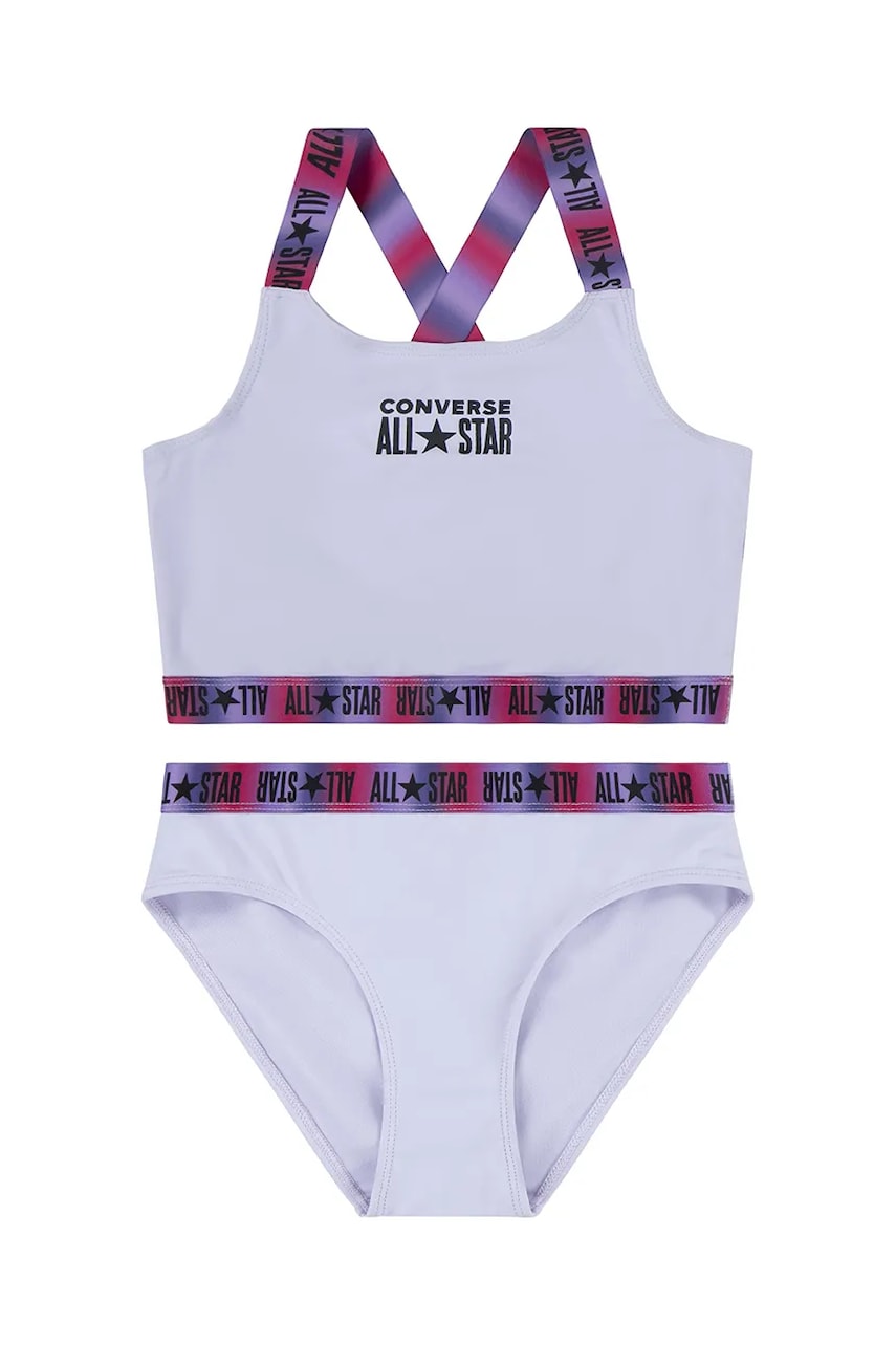Converse costum de baie pentru copii din doua piese culoarea violet, 3CD419