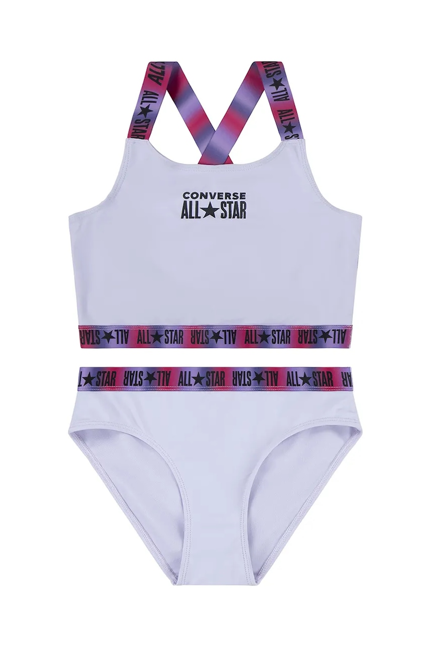 Converse costum de baie pentru copii din două piese culoarea violet, 3CD419