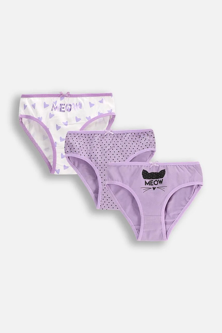 Coccodrillo chiloți copii 3-pack culoarea violet, PANTS