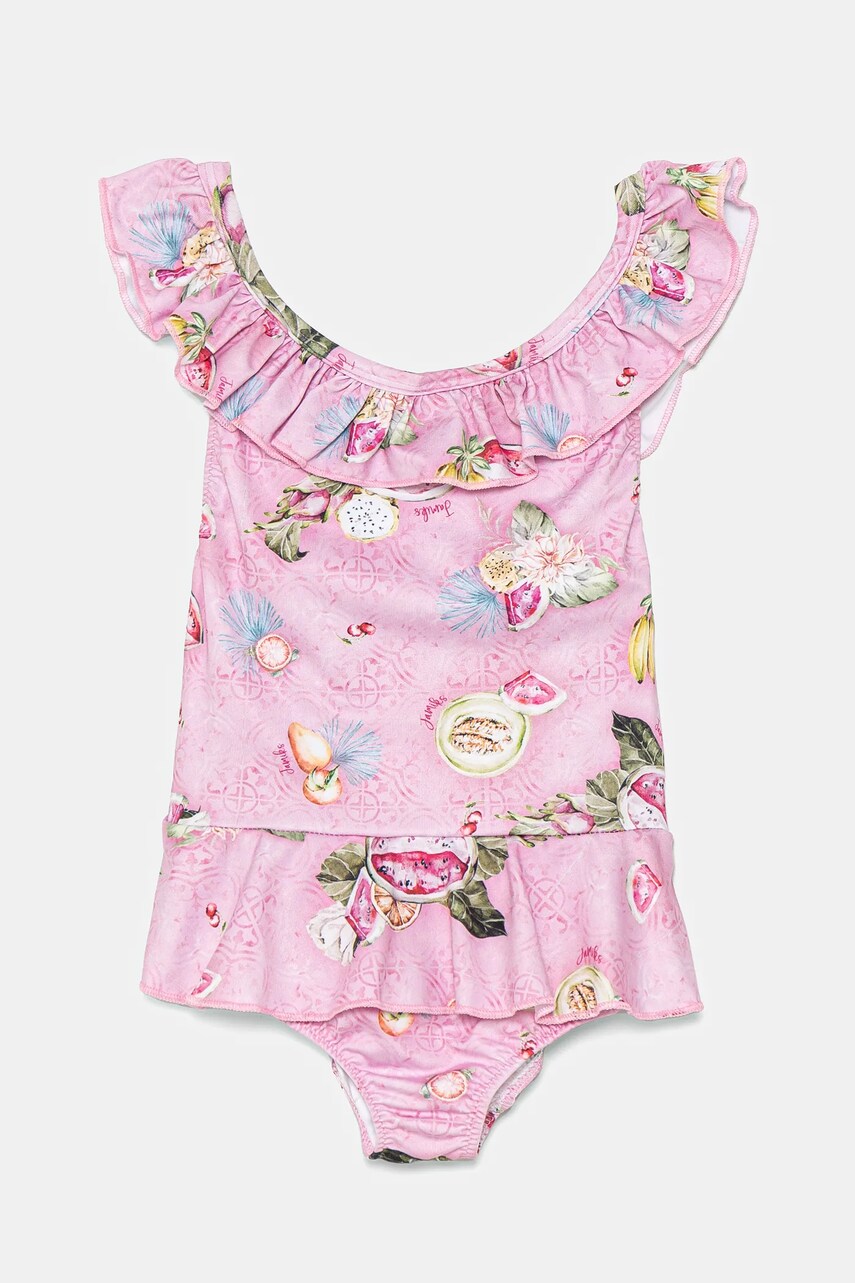 Jamiks costum de baie dintr-o bucata pentru copii MIRAY culoarea roz, JLH163