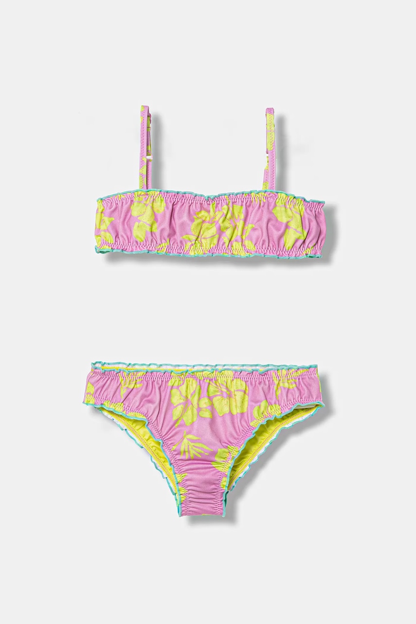 United Colors of Benetton costum de baie pentru copii din două piese culoarea roz, 3MVL0K02W