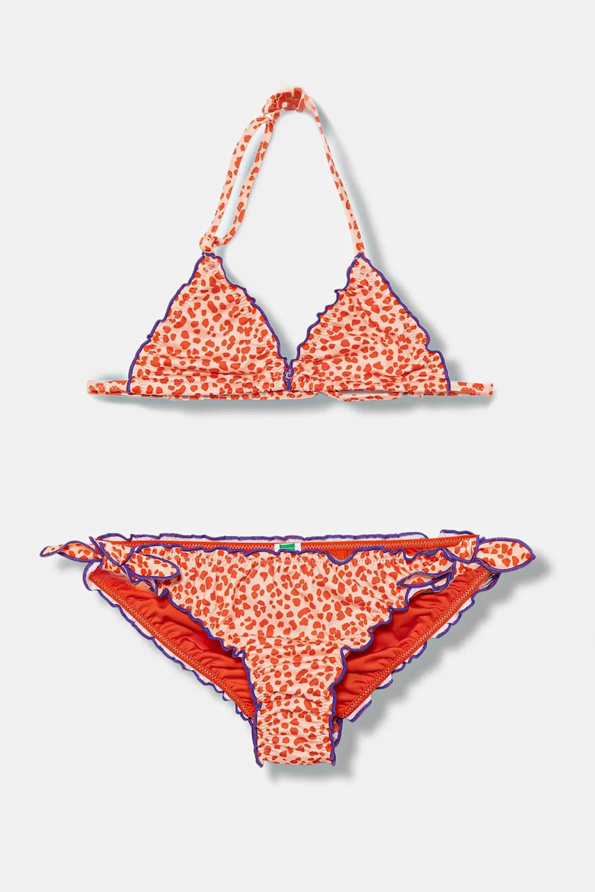 United Colors of Benetton costum de baie pentru copii din două piese culoarea portocaliu, 3MVQ0K02S