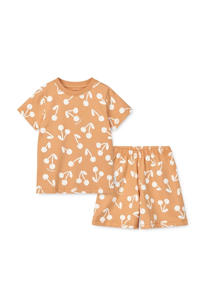 Liewood pijama copii Ilford Printed Pyjamas Set culoarea portocaliu, cu imprimeu, LW19855 Liewood pijama copii Ilford Printed Pyjamas Set culoarea portocaliu, cu imprimeu, LW19855