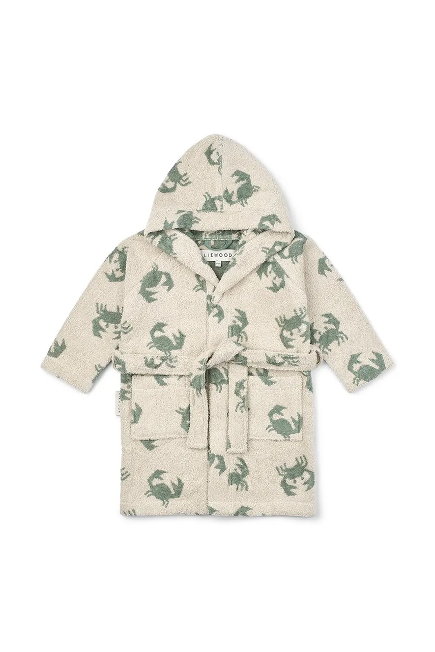 Детский хлопковый халат Liewood Lilana Yarn Dyed Bathrobe цвет бежевый LW20018