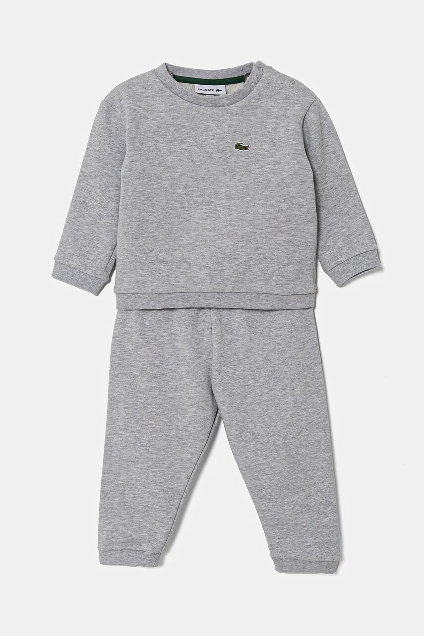 Lacoste trening din bumbac pentru bebelusi culoarea gri, 4J8409