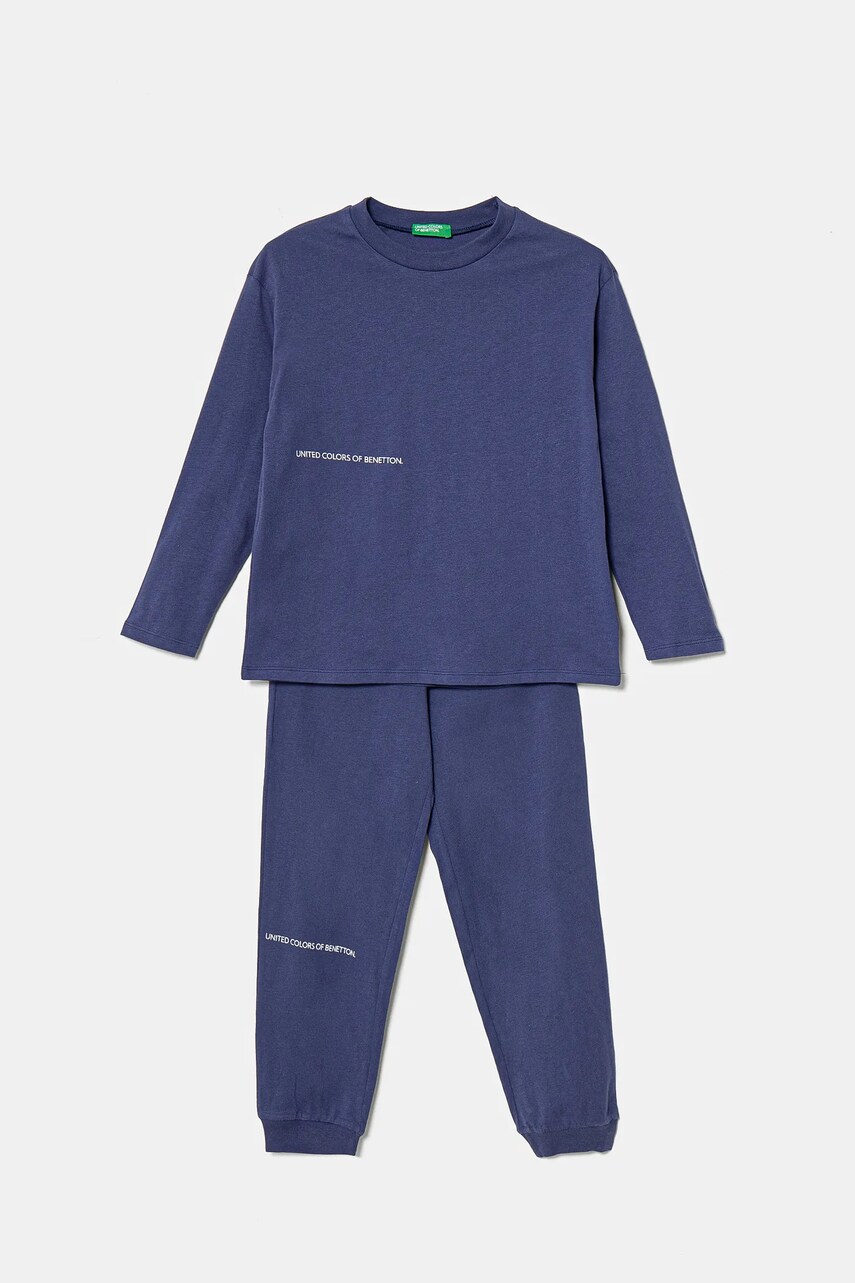 United Colors of Benetton pijama culoarea bleumarin, 30960P08D