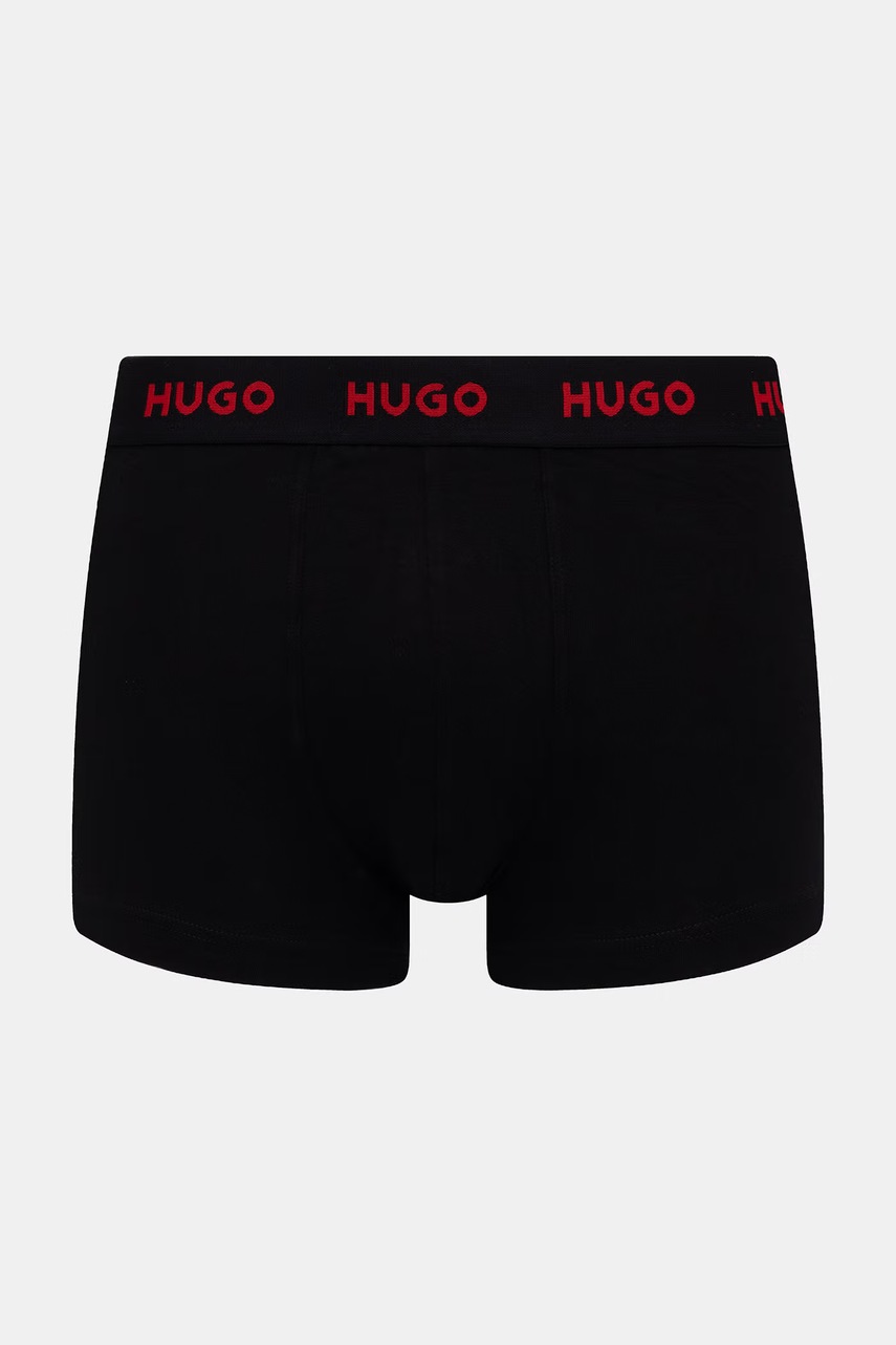 HUGO boxerky pánske bavlnené s elastanom TRIPLET DESIGN 3-pack