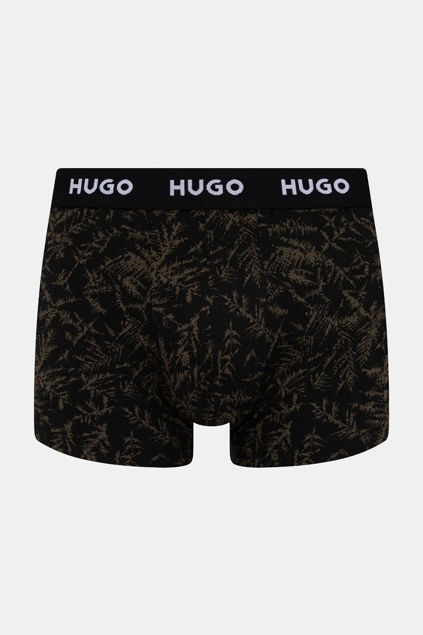 HUGO boxerky pánske bavlnené s elastanom TRIPLET DESIGN 3-pak