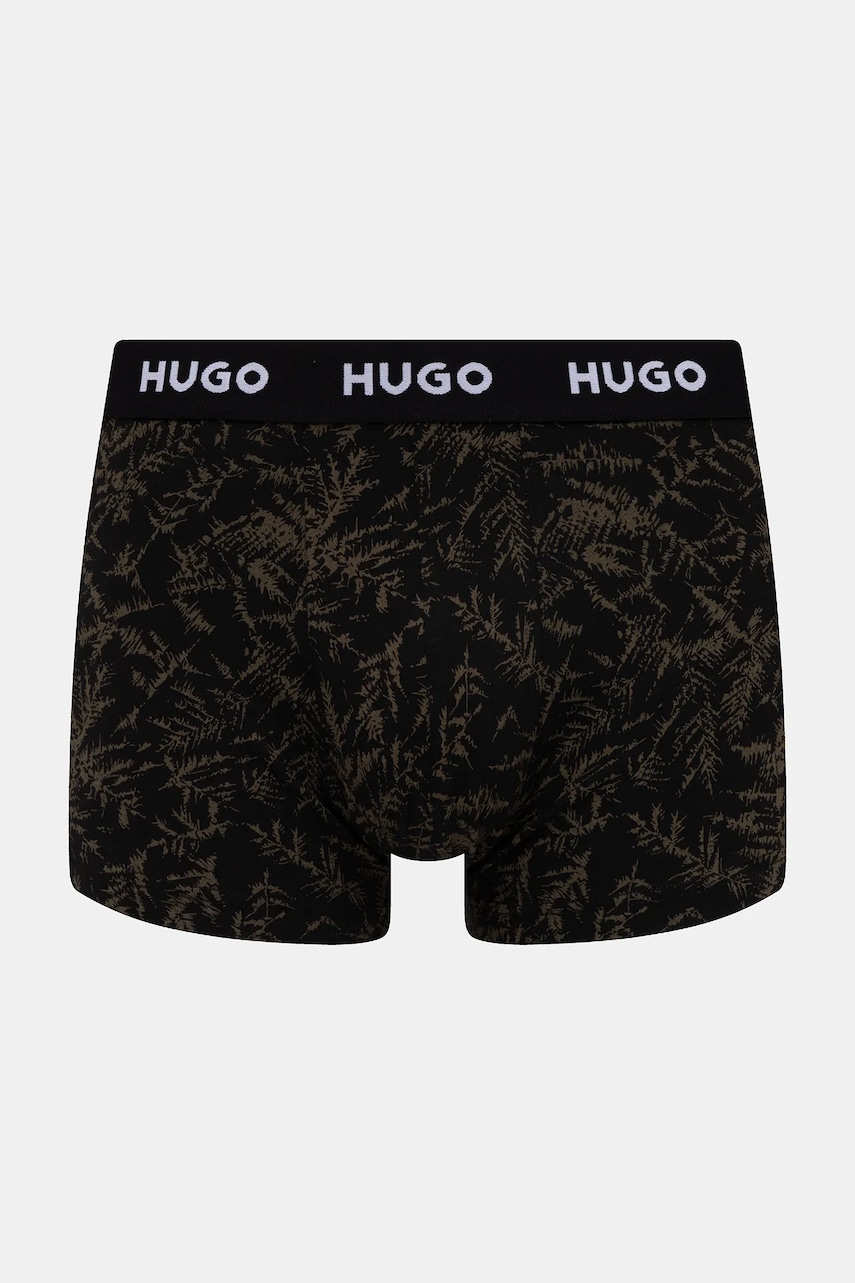 HUGO boxerky pánske bavlnené s elastanom TRIPLET DESIGN 3-pak