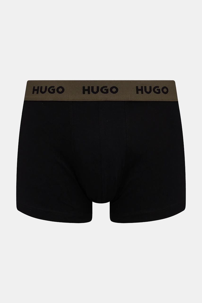 HUGO boxerky pánske bavlnené s elastanom TRIPLET DESIGN 3-pak