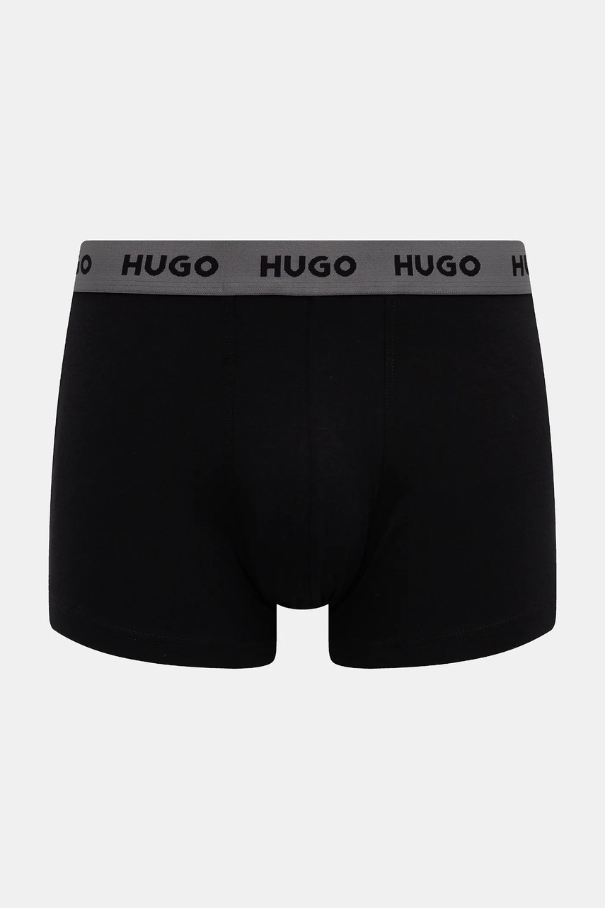 HUGO boxerky pánske bavlnené s elastanom TRIPLET DESIGN 3-pak