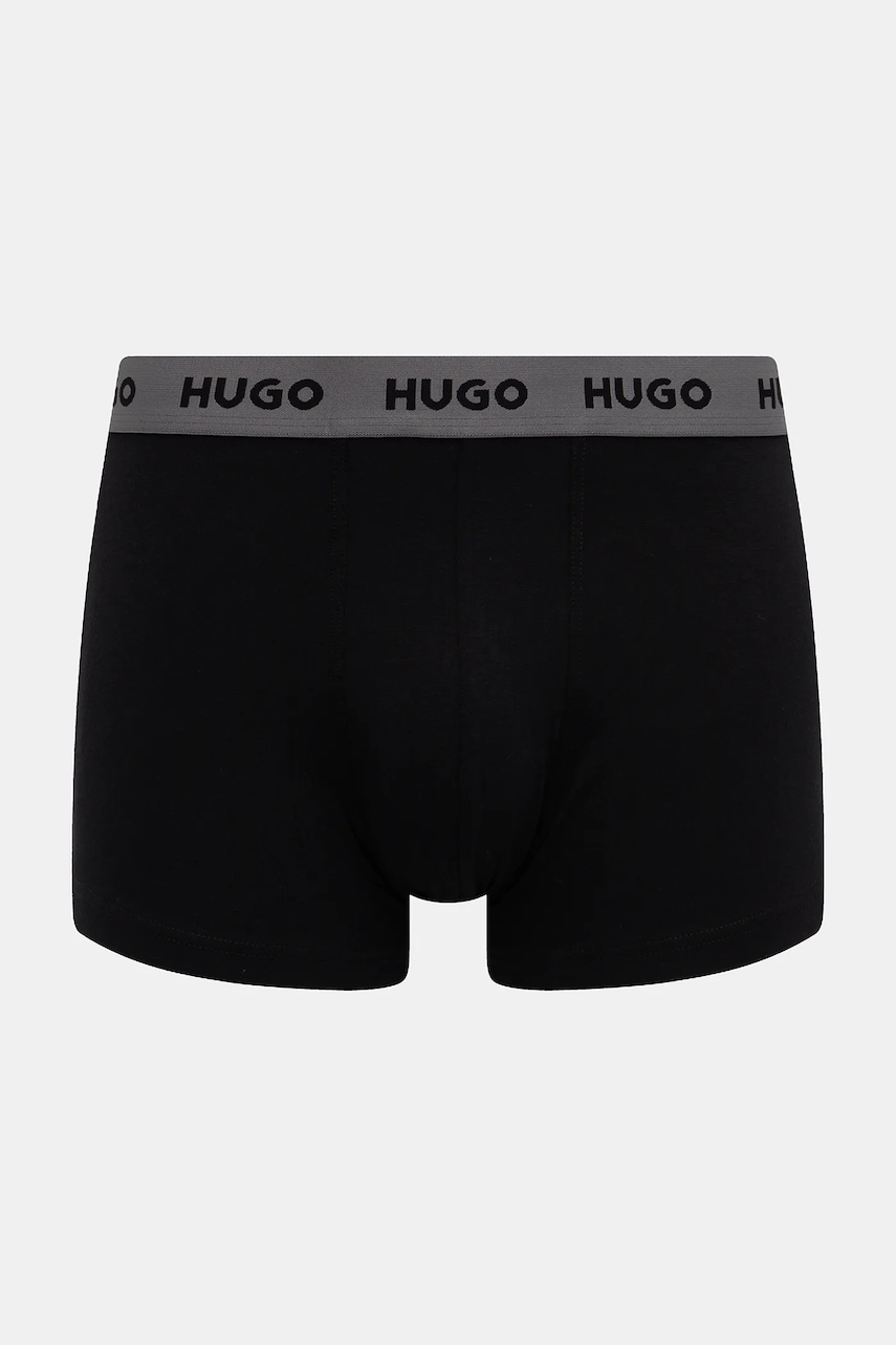 HUGO boxerky pánske bavlnené s elastanom TRIPLET DESIGN 3-pak