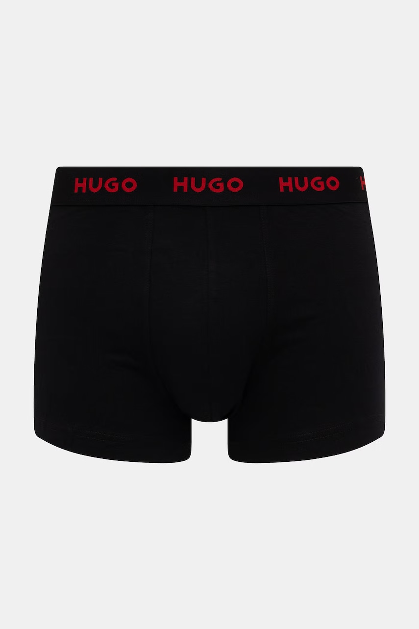 HUGO boxerky pánske bavlnené s elastanom TRIPLET DESIGN 3-pak