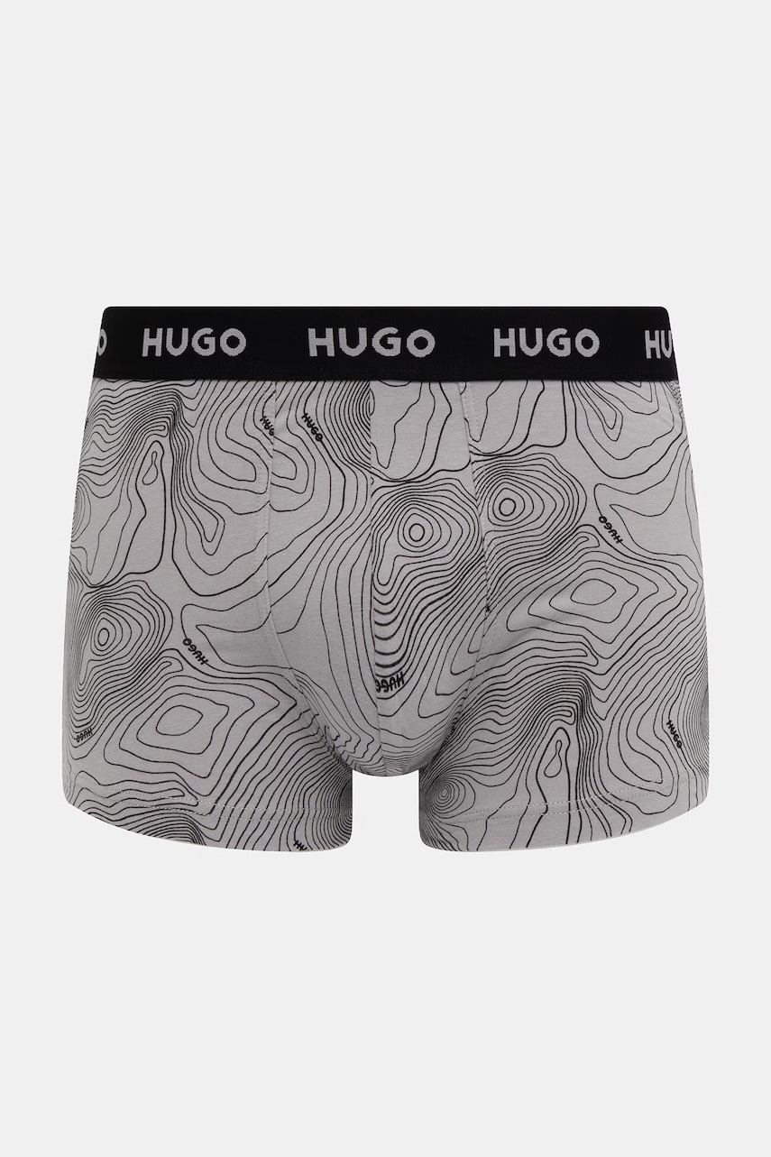 HUGO boxerky pánske bavlnené s elastanom TRIPLET DESIGN 3-pak