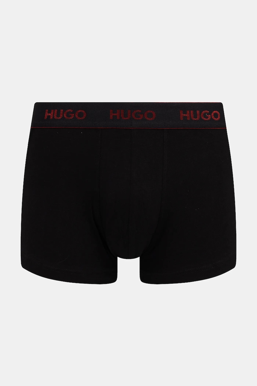 HUGO boxerky pánske bavlnené s elastanom TRUNK TRIPLET PACK 3-pak