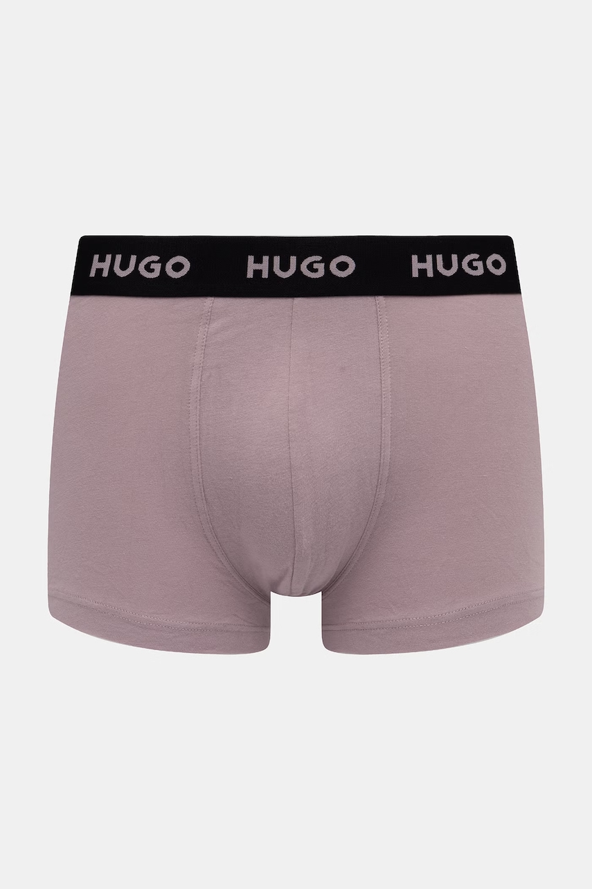 HUGO boxerky pánske bavlnené s elastanom TRUNK TRIPLET PACK 3-pak