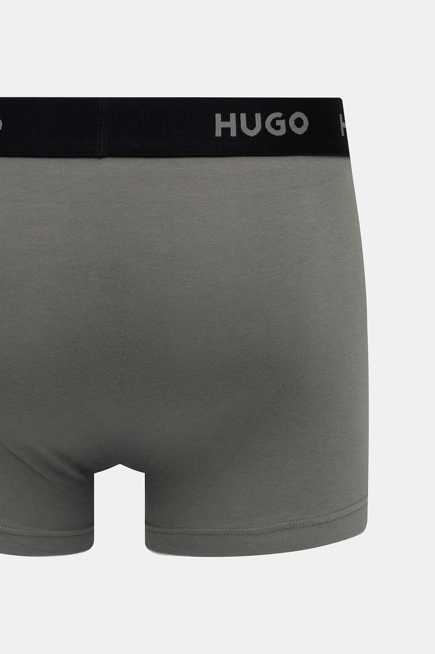 HUGO boxerky pánske bavlnené s elastanom TRUNK TRIPLET PACK 3-pak