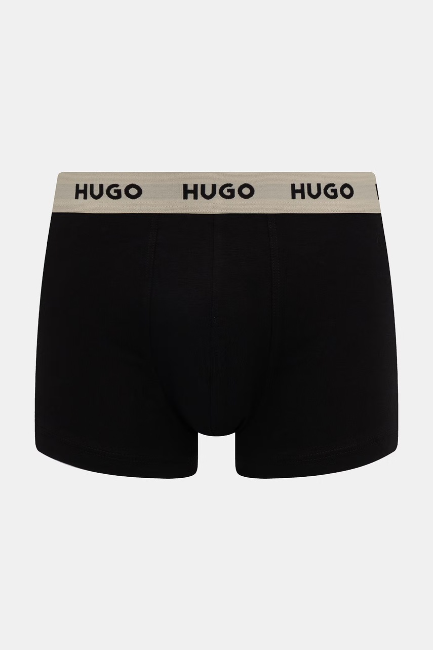 HUGO boxerky pánske bavlnené s elastanom TRUNK TRIPLET PACK 3-pak