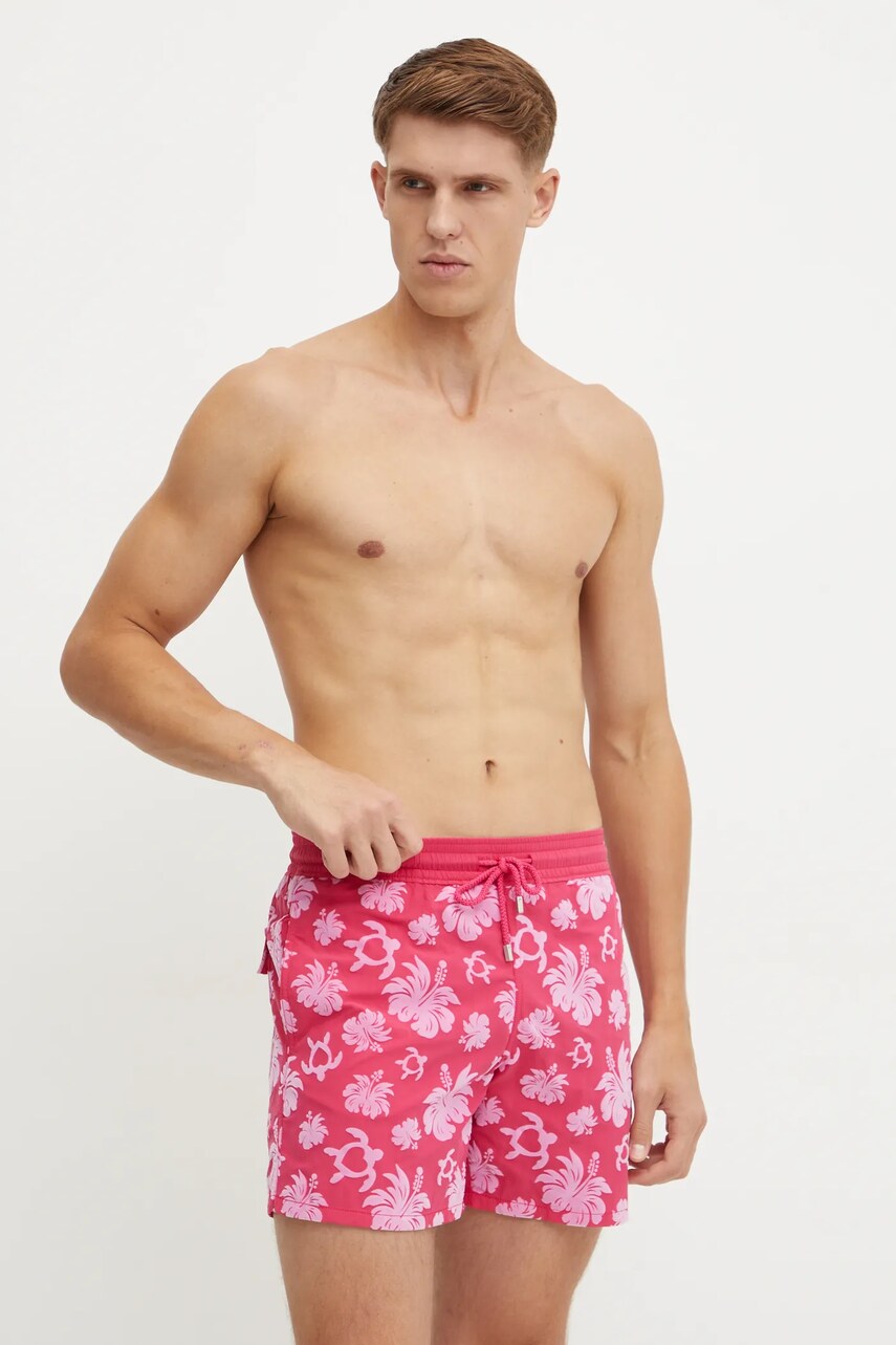 Vilebrequin pantaloni scurti de baie MOOREA culoarea roz, MOOBD214