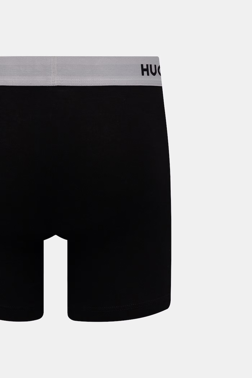 HUGO boxerky pánske bavlnené s elastanom BOXERBR TRIPLET DESIGN 3-pak