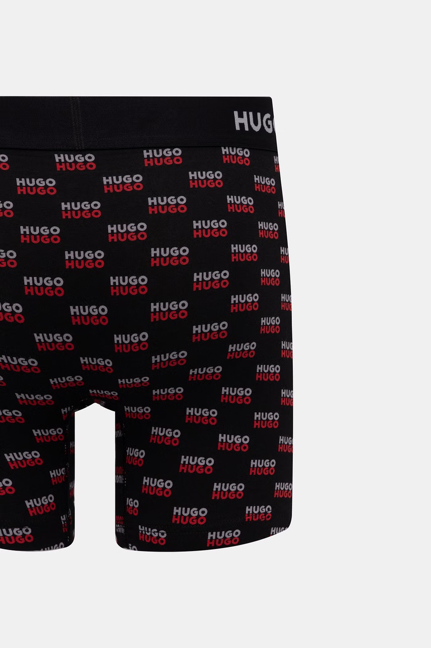 HUGO boxerky pánske bavlnené s elastanom BOXERBR TRIPLET DESIGN 3-pak