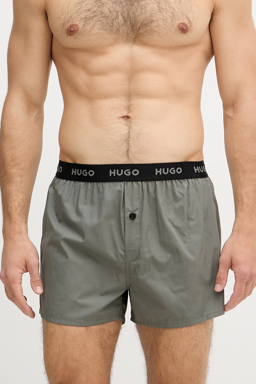 HUGO voľné boxerky pánske bavlnené WOVEN BOXER TRIPLET 3-pak