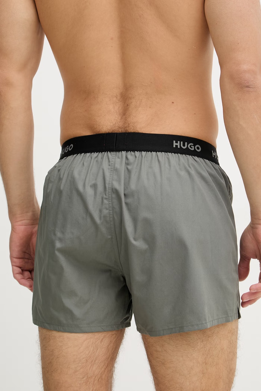 HUGO voľné boxerky pánske bavlnené WOVEN BOXER TRIPLET 3-pak