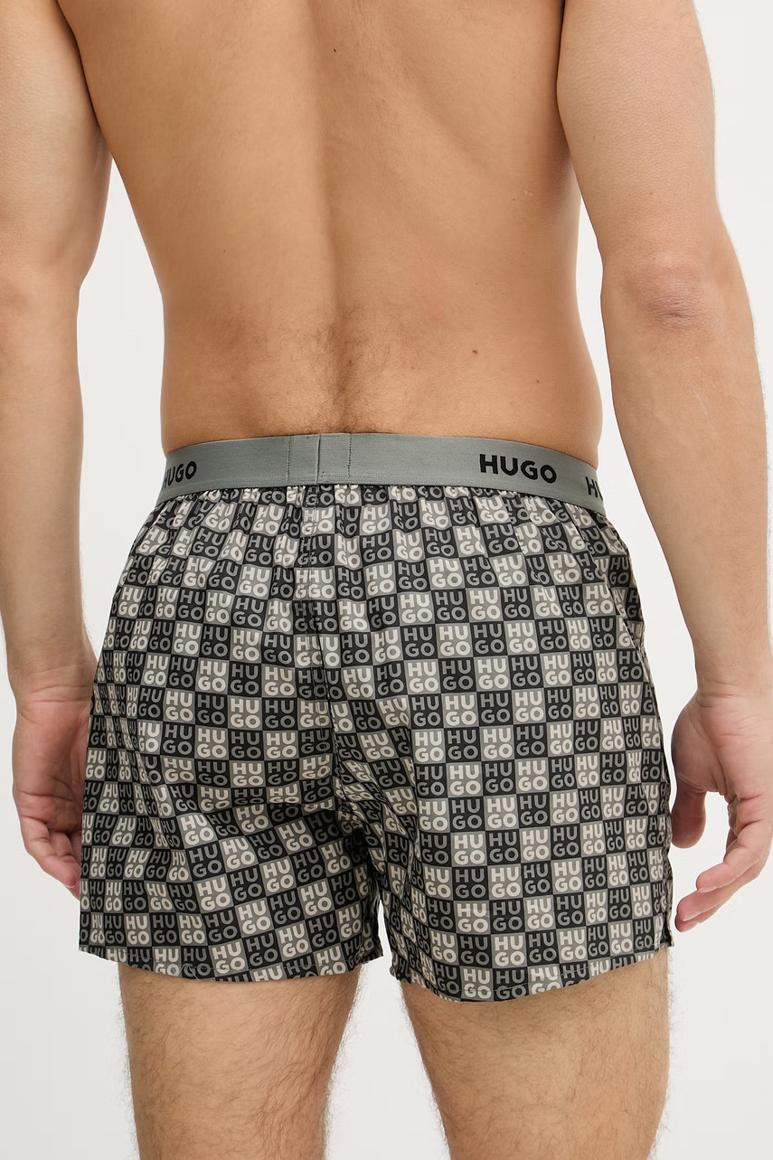 HUGO voľné boxerky pánske bavlnené WOVEN BOXER TRIPLET 3-pak